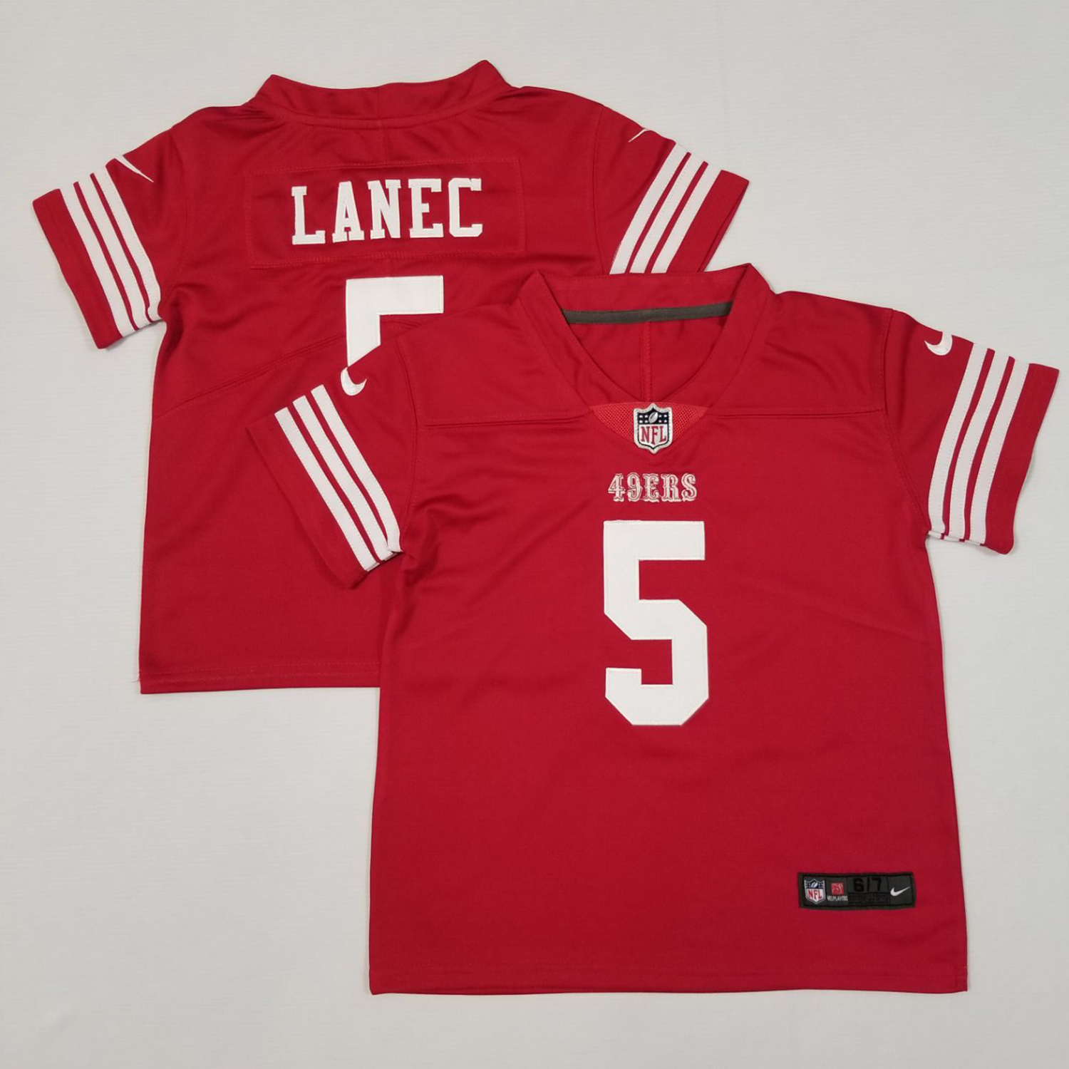 Toddler San Francisco 49ers #5 Trey Lance Red Team Color Stitched NFL Vapor Untouchable Limited Jersey